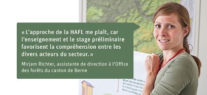 Mirjam Richter à propos ses études en Sciences forestières