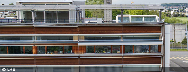 Exterior of LESO-PB building at EPFL